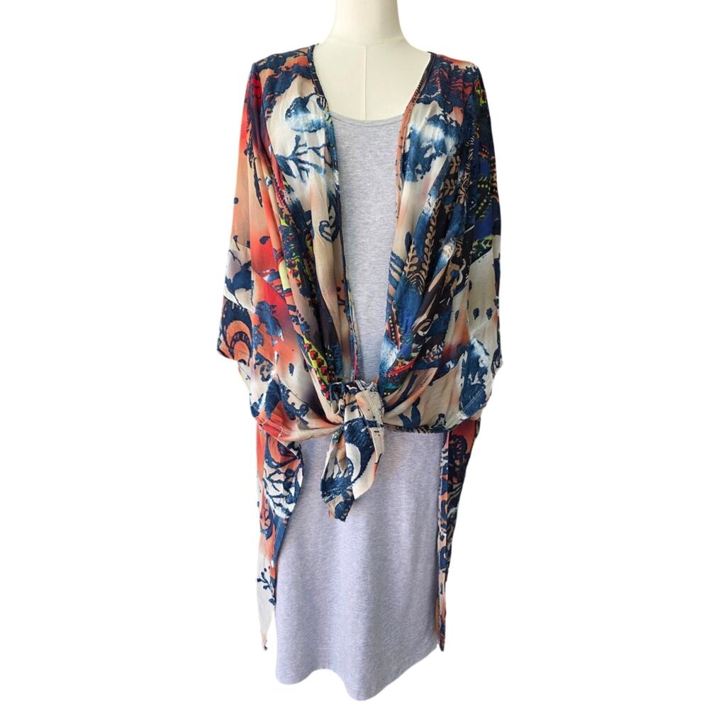 Womens XL Outfit Bundle Zenana Tank Midi Dress + Soft Surroundings Kimono Boho
